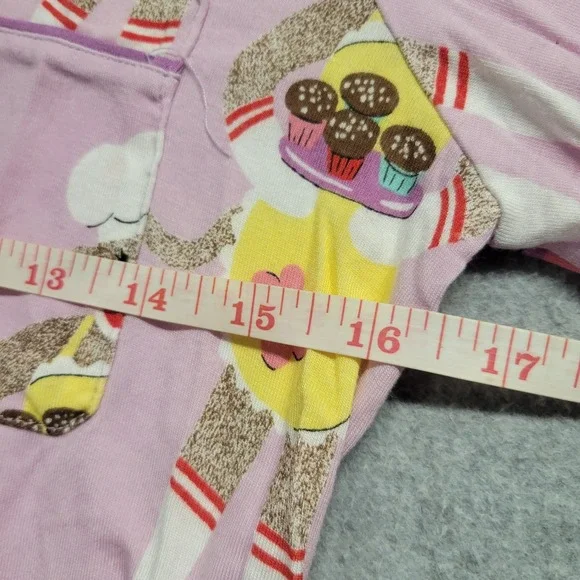 Nick & Nora 2-piece PJ Coat Set Baking Monkey Monkies Size X-Small Pink - Picture 7 of 16